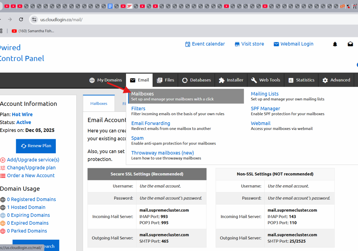managing email settings